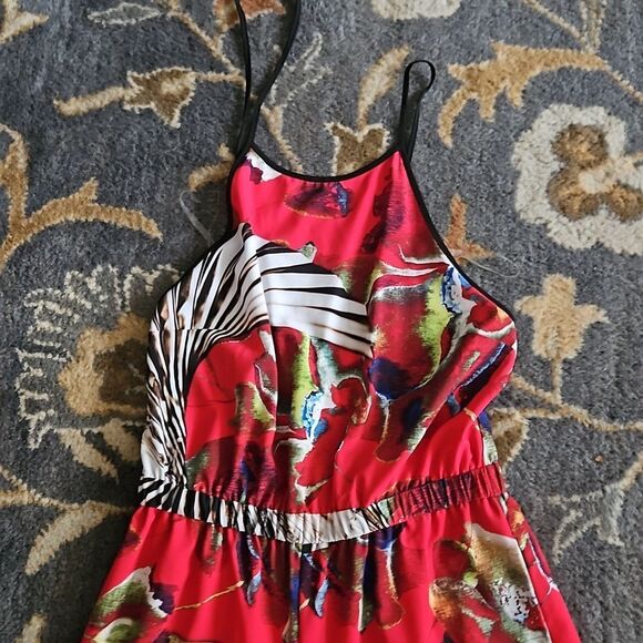 Clover Canyon Floral Wallpaper Jumpsuit Multicolor abstract High Neck Halter - Picture 7 of 9